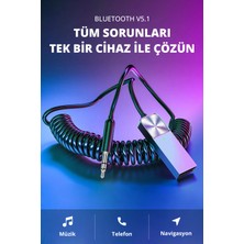 Özgürce Bluetooth 5.1 USB Aux Araç Kiti, Telefon ve Müzik Bağlantısı