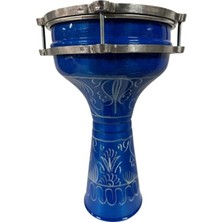 Ms Müzik Vatan Darbuka 5 Numara Mavi Erzincan Isleme Desenli