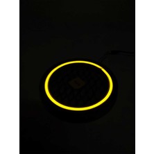 Özgürce Sarı 16 cm Neon LED Işıklı Hoparlör Kapağı Çiftli