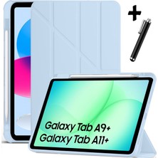 M.TK Moveteck Samsung Galaxy Tab A11 Plus/A9 Plus 11 Inç Kılıf Uyku Modlu Kalem Bölmeli Standlı Tri Folding Tablet Kapak SM-X230