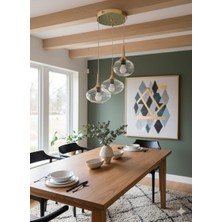 Delf Yapı Sarkıt 3 Lü Camlı Avize Şık Modern Avize