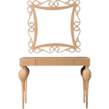 Normadia Tombul Model Dresuar, Kayın Ahşap, Retro Tasarım, Ham Ayak, Mdf Tabla