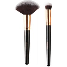 Acarlar Ticaret Profesyonel Yelpaze Allık ve Oval Yapılı Kapatıcı Çok Amaçlı Fırça Seti