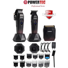 Powertec TR-5800 Saç-Sakal-Ense-Günlük Tıraş Makinesi 3'lü Set (0.5mm Taraklı)