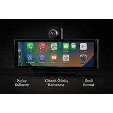 Özgürce 10.26" Akıllı Araç Multimedya Ekranı, 4k, Kablosuz Kamera, Carplay, Android Auto, Bluetooth, Fm