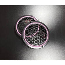 Özgürce 20CM Pembe Neon Işıklı Hoparlör ve Midrange Kapağı 1 Takım (2 Adet)