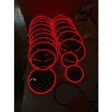 Özgürce 16CM Neon Kırmızı LED Işıklı Midrange Kasnağı, Işıklandırmalı Ses Için