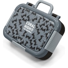 Coral High Kids Gri Siyah Yarasa Desenli Paslanmaz Çelik Beslenme Kabı 39144