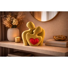 Ms Müzik Dekoratif Kalpli Cift Figuru Hediye Kutlamalarina Ozel Modern Biblo