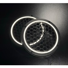 Özgürce 20CM Beyaz Neon Işıklı Hoparlör ve Midrange Kapağı 2'li Takım