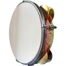 Ms Müzik Arap Fasil Tefi Profesyonel Carbon Gokkusagi Rengi Kasnak Beyaz Film Zilli Tef