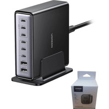 Ugreen 55763 X766 Nexode 6xusb-C 2xusb-A 200W Gan 8 Portlu Masaüstü Hızlı Şarj Cihazı  Istasyonu (Ugreen 35608 Avrupa Priz Adaptörü Ile