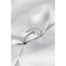 Callerrons Accessories Çivi Model Zirkon Taşlı Gümüş Renk Kadın Yüzük - EBJ260214W39669