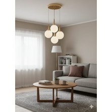 Delf Yapı Sarkı 4 Lü Camlı Avize Şık Modern Avize