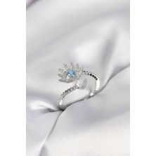Callerrons Accessories Gümüş Renk Göz Model Zirkon Taşlı Kadın Yüzük - EBJ260214W39667