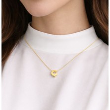 14 Ayar Altın Ç Harfi Kolye Zinciriyle Beraber