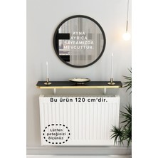 Normadia Oval Kesim Siyah Gold Pvc Petek Üstü Tak Çıkar Uçan Raf 120 cm