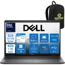 Dell Vostro 3530 Intel Core I7-1355U 32 GB Ram Ddr4 1 Tb  SSD 15.6" 120 Hrz Fullhd W11PRO  Taşınabilir Bilgisayar + Okatech Çanta N1601PVNB3530UOKATECH10