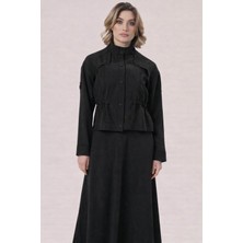 Berelance 7058 Önden Çıtçıt Düğmeli Beli Lastikli Kloş Etekli Takım #10-25#