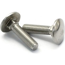 Std M8X40 100 Adet Oval Başlı Mantar Başlı Dibi Dört Köşe Tam Diş Civata