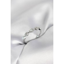 Callerrons Accessories Gümüş Renk Minimal Kalp Model Zirkon Taşlı Pirinç Kadın Yüzük - EBJ260214W39655