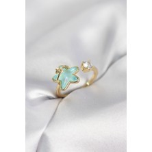 Callerrons Accessories Gold Renk Turkuaz Yıldız Model Kadın Yüzük - EBJ260214W39741