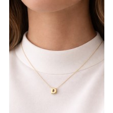 14 Ayar Altın D Harfi Kolye Zinciriyle Beraber