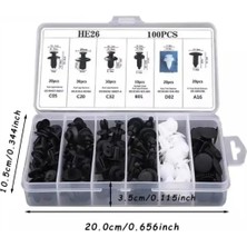 Özgürce 6 Boyut Oto Klips Seti 100 Adet, Pencere ve Kapı Tutucu Raptıye Seti