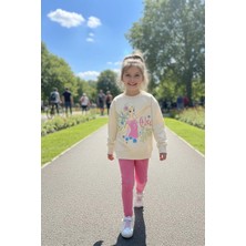 Koçak Kids Elsa Desenli Mevsimlik Pembe Renk Taytlı Takım