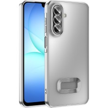Khayra Galaxy A17 Kılıf Kamera Korumalı Logo Gösteren Zore Omega Kapak - Gümüş
