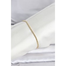 Arenes cm 14K Gold Renk Burgulu Zincir Model Kadın Bileklik - Lisinya