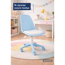 Royalyat Yatak Nova Mavi Çalışma Sandalyesi-Ergonomik Ofis Koltuğu, Ayarlanabilir Yükseklik, Döner Tekerlekli, Minderli