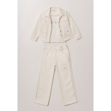 Alg KIZ ÇOCUK İŞLEMELİ CEKET-TİŞÖRT-PANTOLON  3'LÜ TAKIM