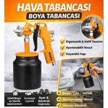 Trendhane MK1301 Alttan Depolu Boya Tabancası – 1.8 mm Ayarlanabilir Nozul, 1000 cc Alüminyum Hazne