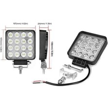 Özgürce 16 Ledli Geri Vites Lambası 12-24V 48W Offroad Projektör Çalışma Lambası