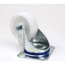 Fırıncı Depom 80 mm Yanmaz Polyamid Frensiz Döner Teker - Beyaz (Isıya Dayanıklı)