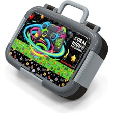 Coral High Kids Siyah Gamer Desenli Paslanmaz Çelik Beslenme Kabı 39158