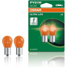 Özgürce 12V PY21W Uzun Ömürlü Sinyal Ampulü, Yakın Tırnak, 2'li Paket