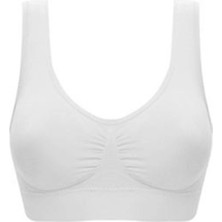 Giyim Beyaz Dikişsiz Kadın Pedli Sütyen Korse - 704