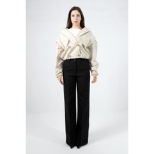 La Pante Kadın Ceket Bomber Ceket Trençkot Kruvaze Astarlı Düğmeli