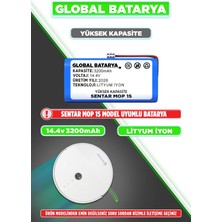 Global Batarya Sentar Mop 1s Akıllı Robot Süpürge Bataryası 14.4v 3200mAh Li-ion Pil Yüksek Kapasite)