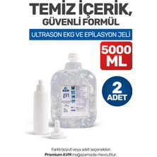 Aquamed (2 Adet) Aqua Cubitainer Ultrason Ekg ve Epilasyon Jeli 5000 ml – Cilt Dostu, Kokusuz, Hipoalerjenik