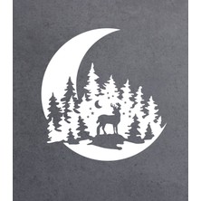 Sticker Dizayn Avcı Sticker - Hilal Orman Geyik Sticker - Hunter Araba Oto Motosiklet Karavan Cam Sticker - 00131