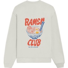 The Lucid Lab Ramen Bowl Club Oversize Sweatshirt - Beyaz