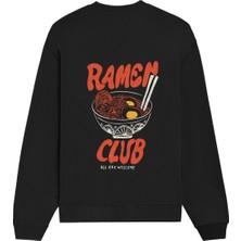 The Lucid Lab Ramen Bowl Club Oversize Sweatshirt - Siyah