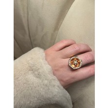 Asteria Jewelry Tasarım Renkli Taşlı Ayarlanabilir Yüzük