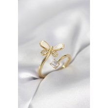 Hkursat Gold Renk Yusufçuk Model Zirkon Taşlı Kadın Yüzük