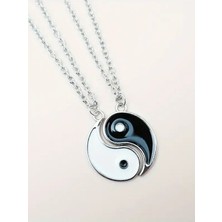 2'li Ying Yang Denge Metal Best Friends Kolye, Sevgili Kolyesi, Dostluk Kolyesiv