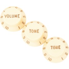 Fender 0991369000 Stratocaster Plastik Düğme Seti (Aged White - 1 Volüm 2 Ton) | Yedek Parça Sararmış Vintage Görünümlü Kontrol Düğmeleri