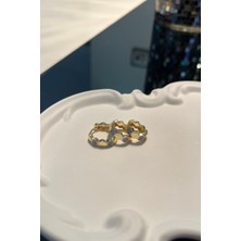 Asteria Jewelry Bal Peteği Üçlü Küpe